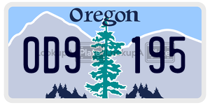0D9195 license plate in Oregon