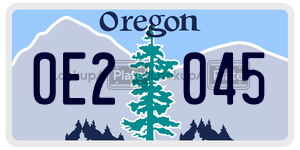 0E2045  license plate in OR