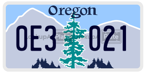 0E3021 license plate in Oregon