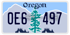 0E6497  license plate in OR
