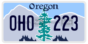 0H0223  license plate in OR