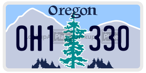 0H1330  license plate in OR
