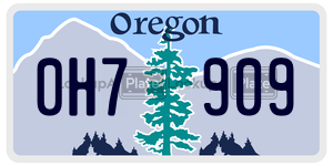 0H7909  license plate in OR