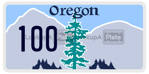 100  license plate in OR