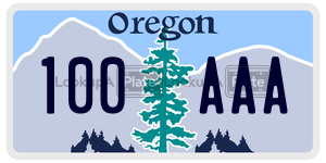 100AAA  license plate in OR