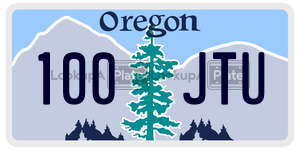 100JTU  license plate in OR