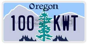 100KWT  license plate in OR