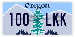 100LKK  license plate in OR