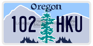 102HKU  license plate in OR