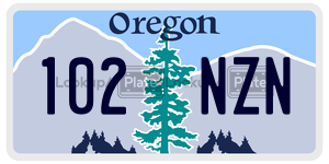 102NZN  license plate in OR