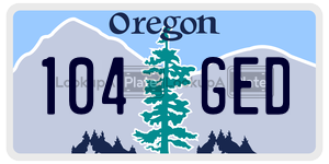 104GED  license plate in OR