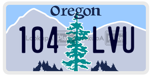 104LVU  license plate in OR