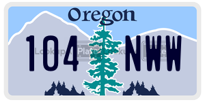 104NWW  license plate in OR