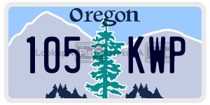 105KWP license plate in Oregon