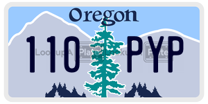110PYP license plate in Oregon