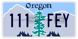 111FEY license plate in Oregon