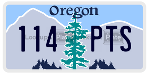 114PTS  license plate in OR