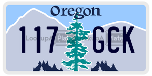 117GCK license plate in Oregon