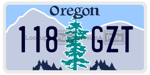 118GZT license plate in Oregon