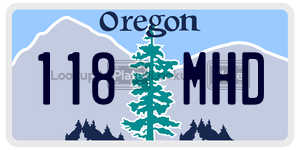 118MHD license plate in Oregon