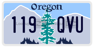 119QVU  license plate in OR