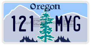 121MYG  license plate in OR