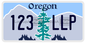 123LLP  license plate in OR