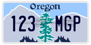 123MGP license plate in Oregon