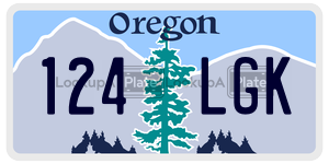 124LGK  license plate in OR
