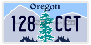 128CCT license plate in Oregon