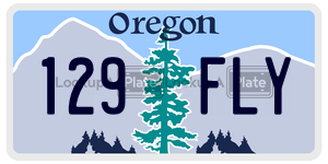 129FLY license plate in Oregon