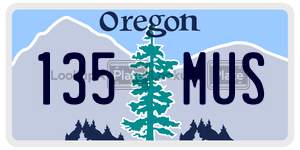 135MUS  license plate in OR