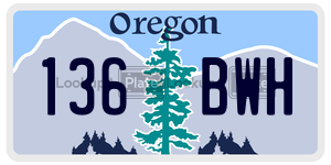 136BWH  license plate in OR