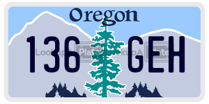 136GEH license plate in Oregon