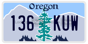 136KUW  license plate in OR
