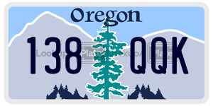 138QQK  license plate in OR