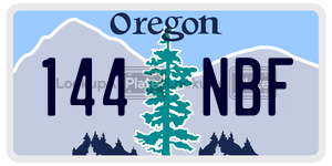 144NBF license plate in Oregon