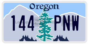 144PNW  license plate in OR