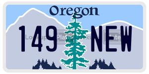 149NEW  license plate in OR