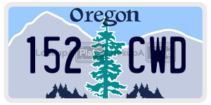 152CWD license plate in Oregon