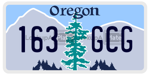 163GCG  license plate in OR