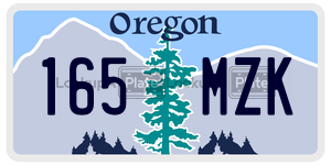 165MZK  license plate in OR