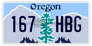 167HBG  license plate in OR