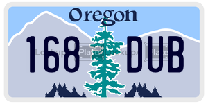 168DUB license plate in Oregon