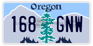 168GNW  license plate in OR