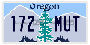 172MUT license plate in Oregon
