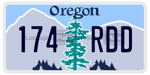 174RDD  license plate in OR