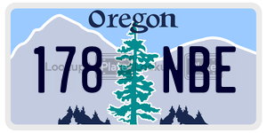 178NBE license plate in Oregon