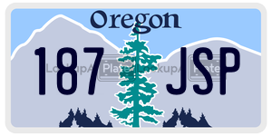 187JSP license plate in Oregon