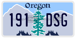 191DSG license plate in Oregon